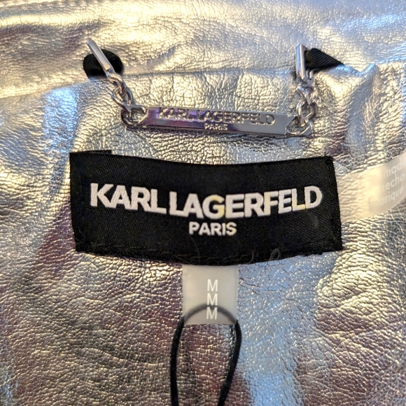 Karl Lagerfeld Paris Silver biker jacket - Picture 3 of 5